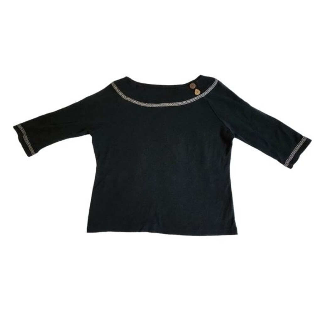 Onque Casuals black 3/4 sleeve top sz L